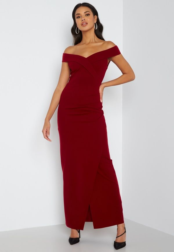 Bubbleroom Occasion Lydia Off Shoulder Gown Red 38