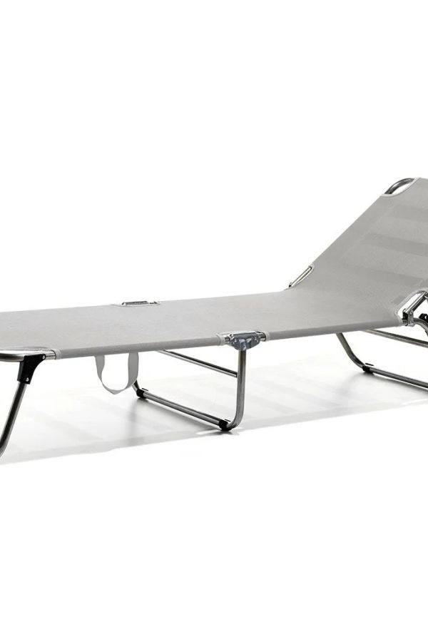 Mysig aluminiumsolsäng i grått från Fiam.