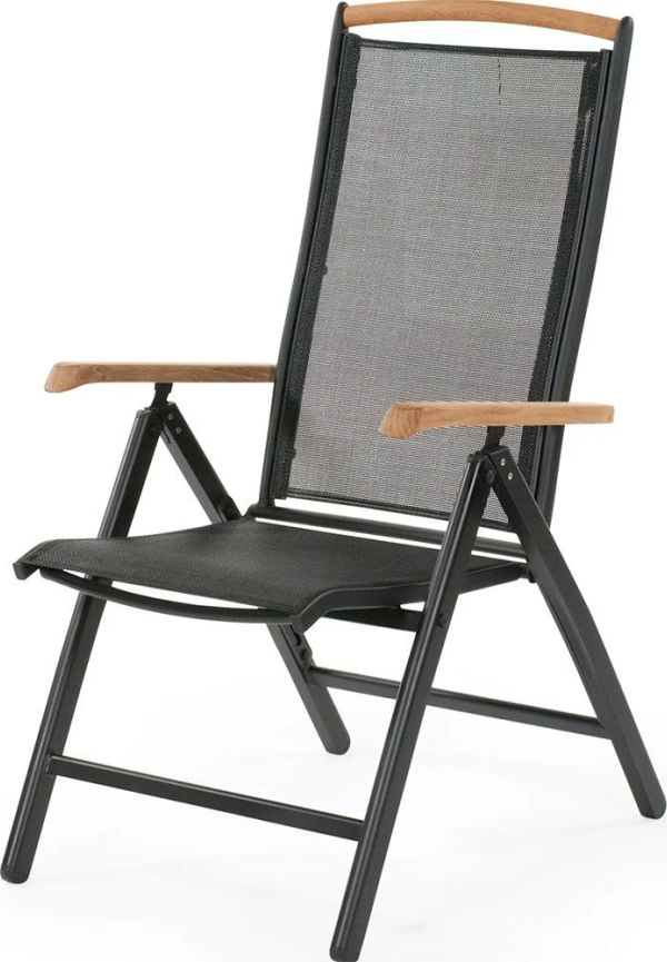 Supersnygg svart stol i aluminium från Brafab.