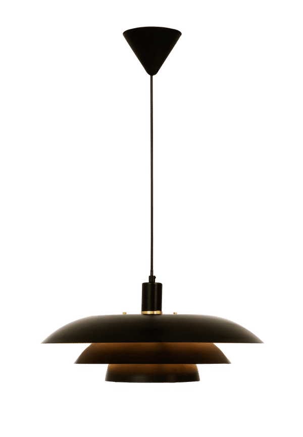 Svart Aneta Lighting-taklampa i klassisk modell.