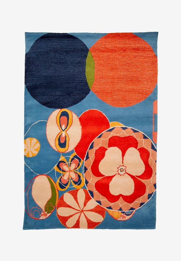 Jättesnygg ullmatta i blått från Bargi.