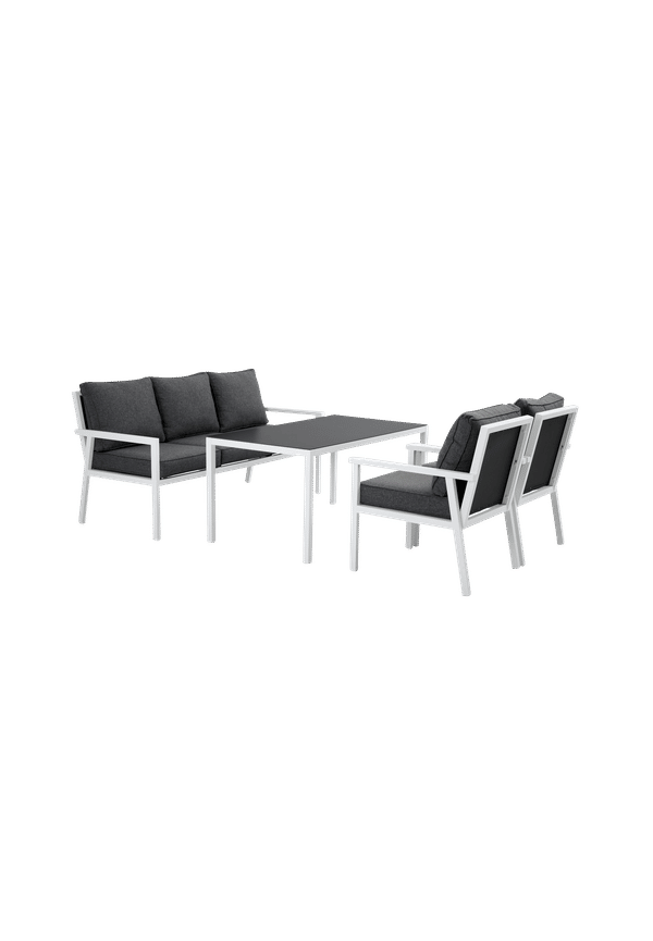 Otroligt fin brafab soffgrupp i vit färg gjord i aluminium.