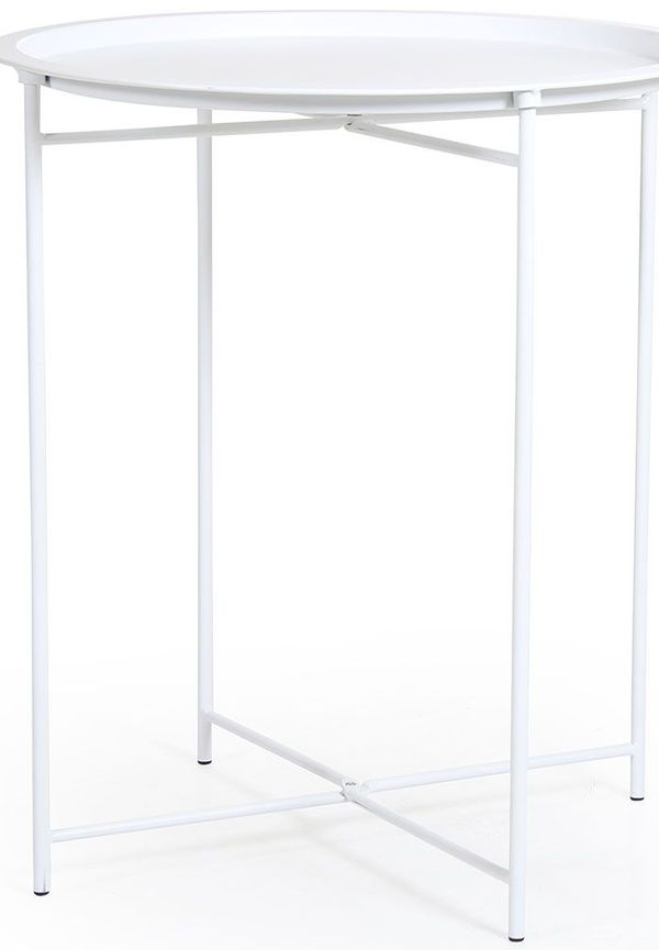 Blå Brafab-sidobord i jättesnygg modell.