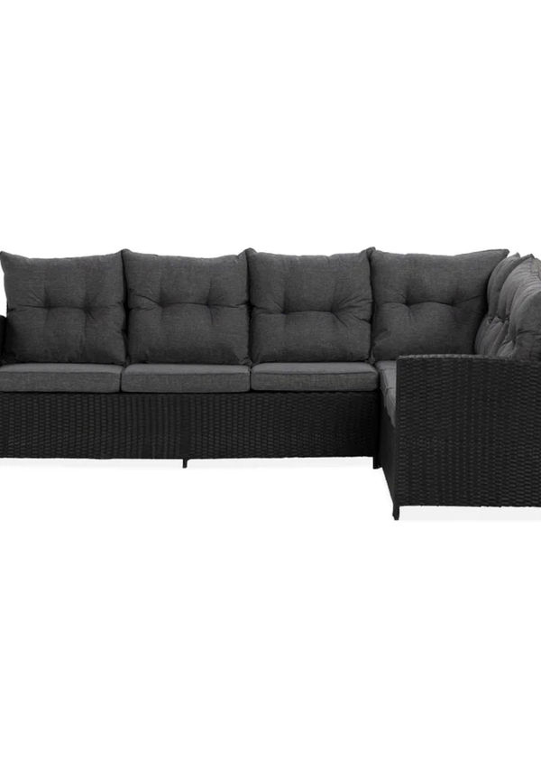 Svart Comfort Garden-hörnsoffa i cool modell.