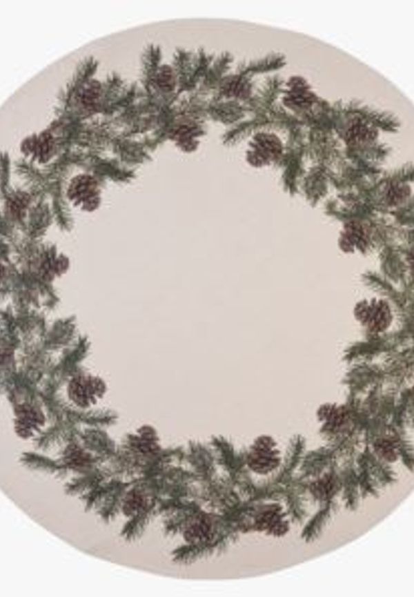 Mörkgrön hemtex-matta i elegant modell.
