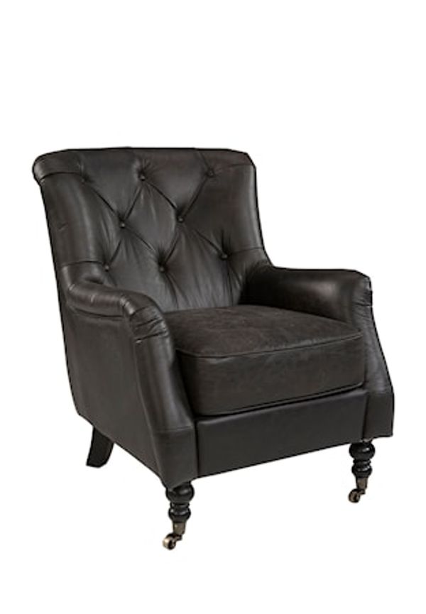 Riktigt snygg läderfåtölj i svart från Artwood.