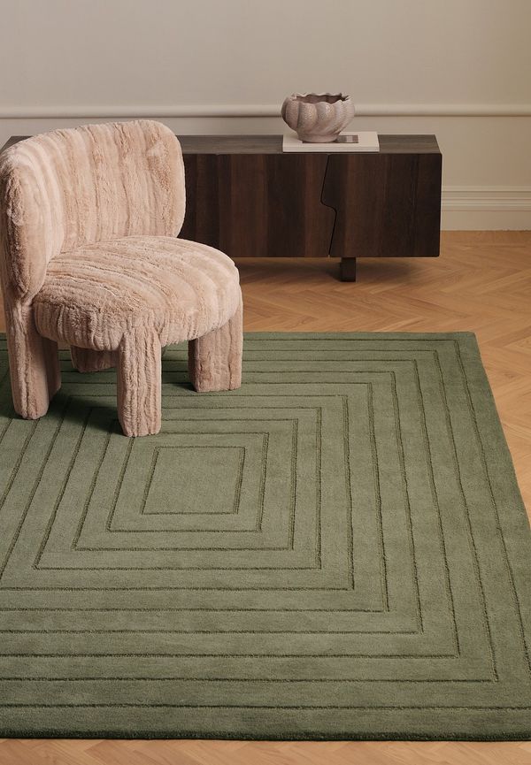 Riktigt snygg ellos home ellos matta i grön färg gjord i bomull.