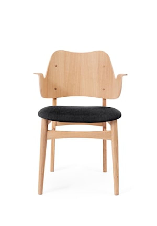 Cool warm nordic stol i grå färg gjord i ek.