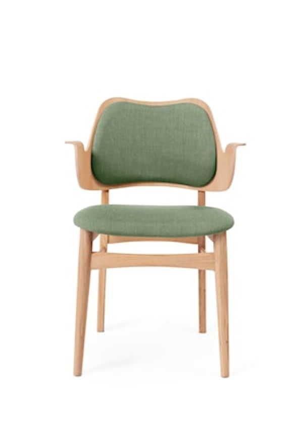 Elegant stol i grön färg gjord i ek.