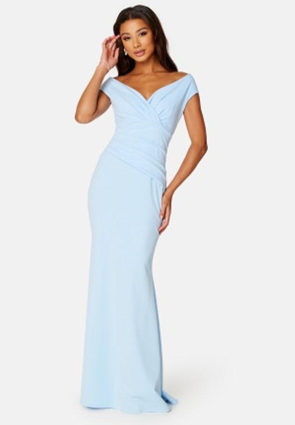 Bardot Pleat Maxi Dress Light Blue