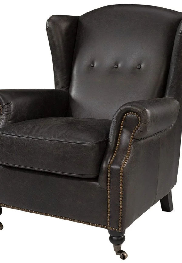 Fin grå fåtölj i läder från Artwood.