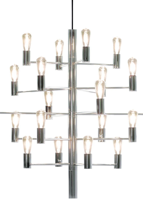 Supersnygg taklampa i silverfärgade från Herstal.