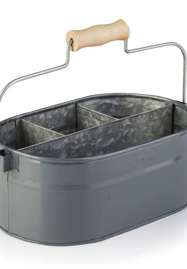 Grå Humdakin-förvaringslåda i supersnygg modell.