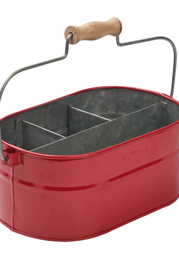 Röd Humdakin-förvaringslåda i otroligt snygg modell.