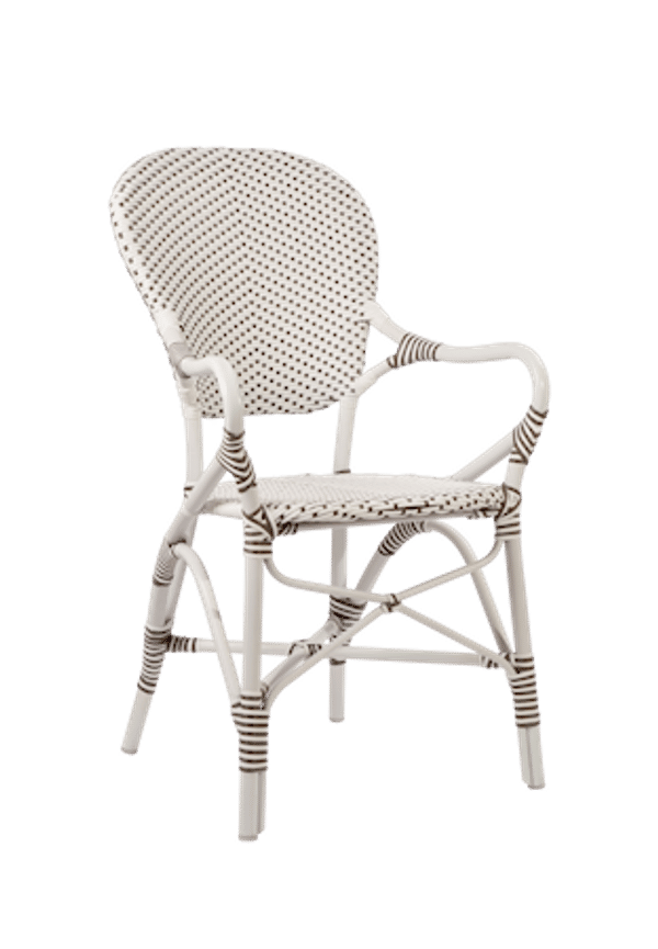 Snygg sika design stol i vit färg gjord i aluminium.