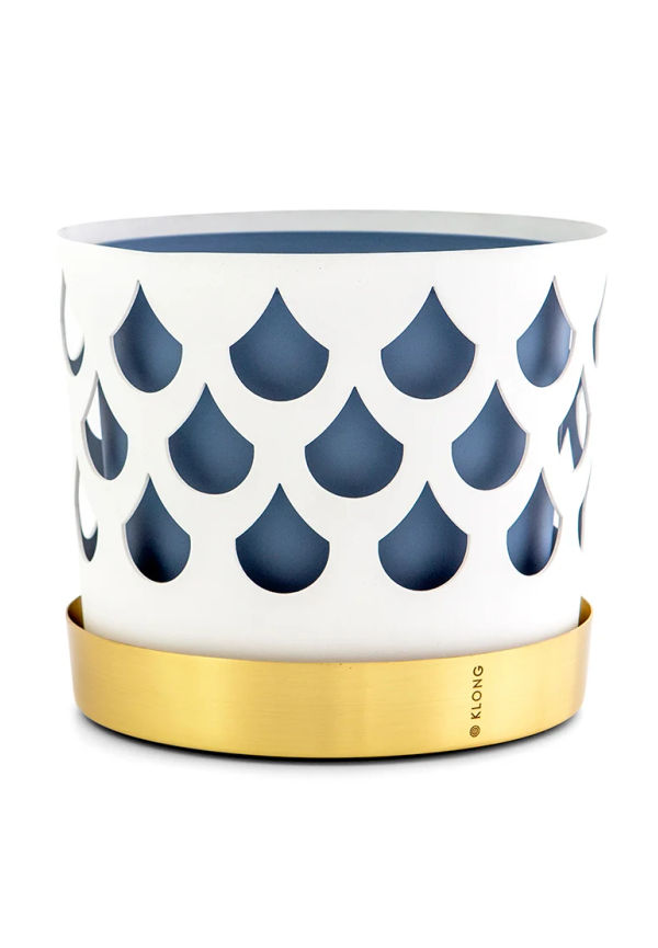 Vit KLONG-kruka i trendig modell.