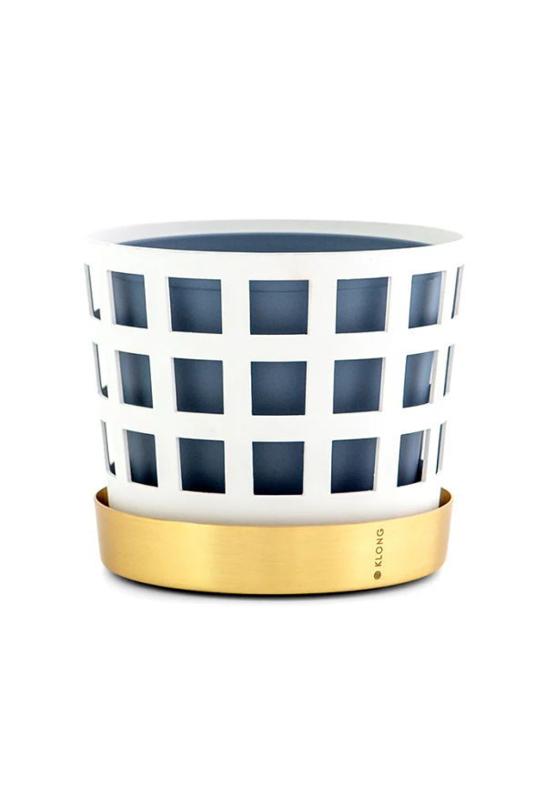 Vit KLONG-kruka i skön modell.