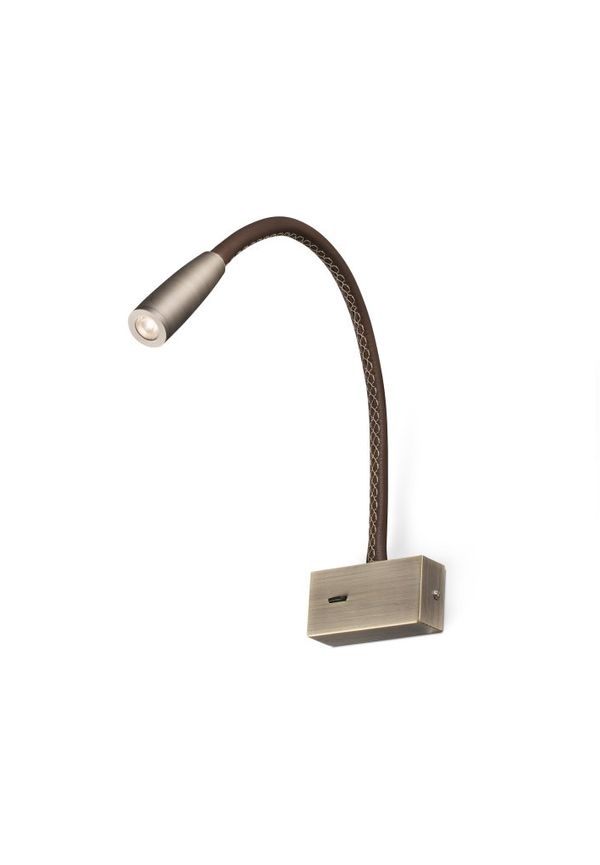 Riktigt snygg vägglampa i läder från Faro Barcelona.