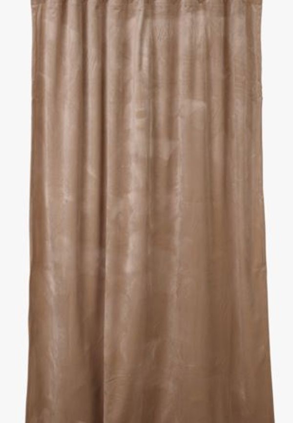 Beige hemtex-sammetsgardin i superfin modell.