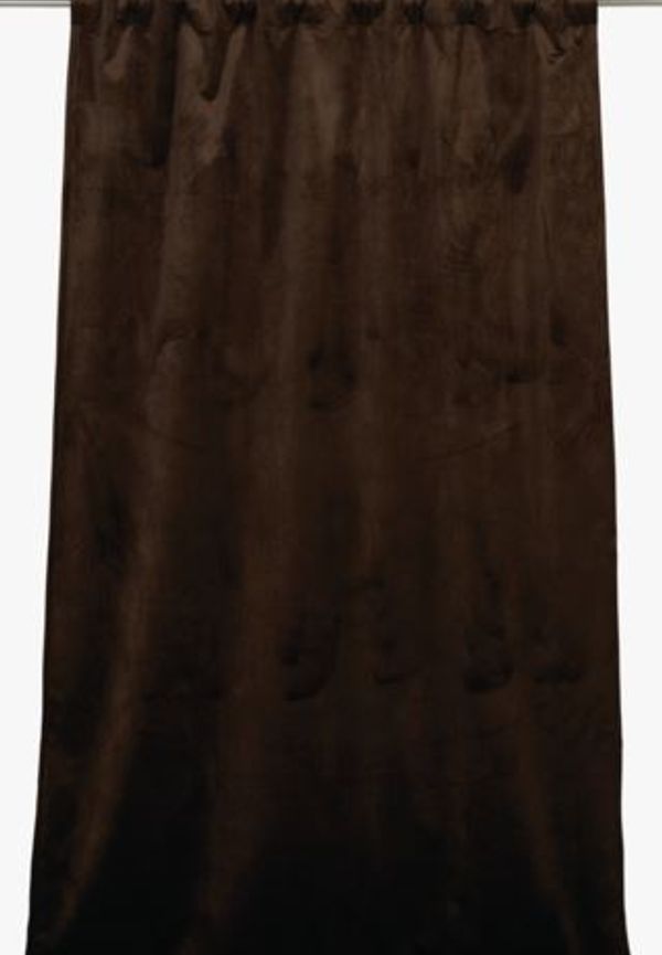 Jättesnygg sammetsgardin i valnöt från hemtex.