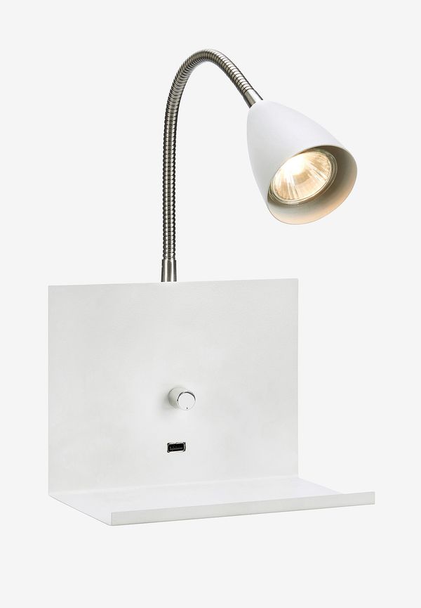 Vit Markslöjd-läslampa i trendig modell.