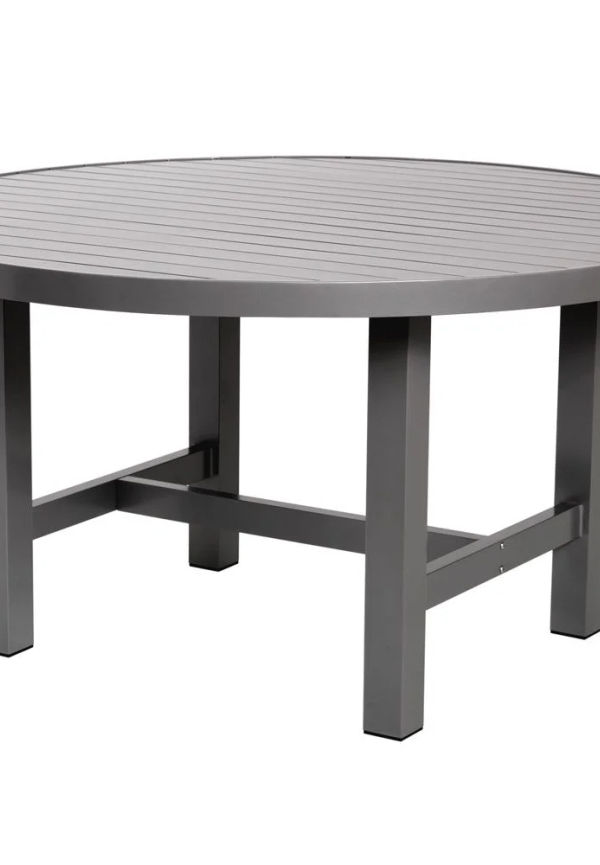 Otroligt fin matbord i grå färg gjord i aluminium.