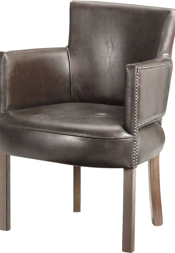 Mysig brun fåtölj i läder från Artwood.