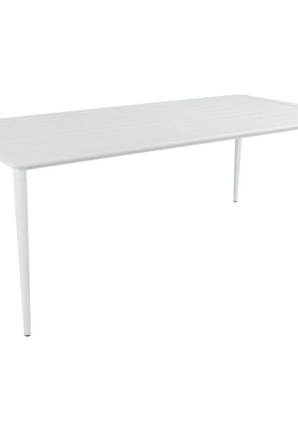 Fin brafab soffbord i vit färg gjord i aluminium.