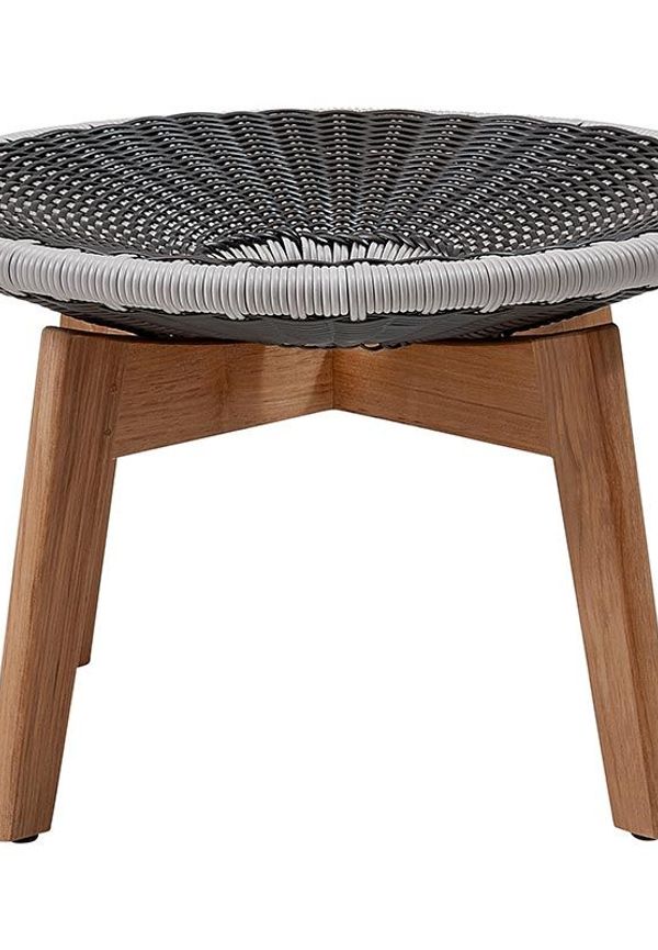 Fantastiskt snygg grå soffbord i teak från Cane-Line.