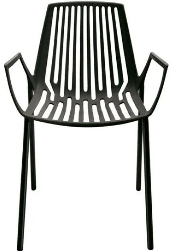 Svart Fast Design-aluminiumkarmstol i otroligt fin modell.
