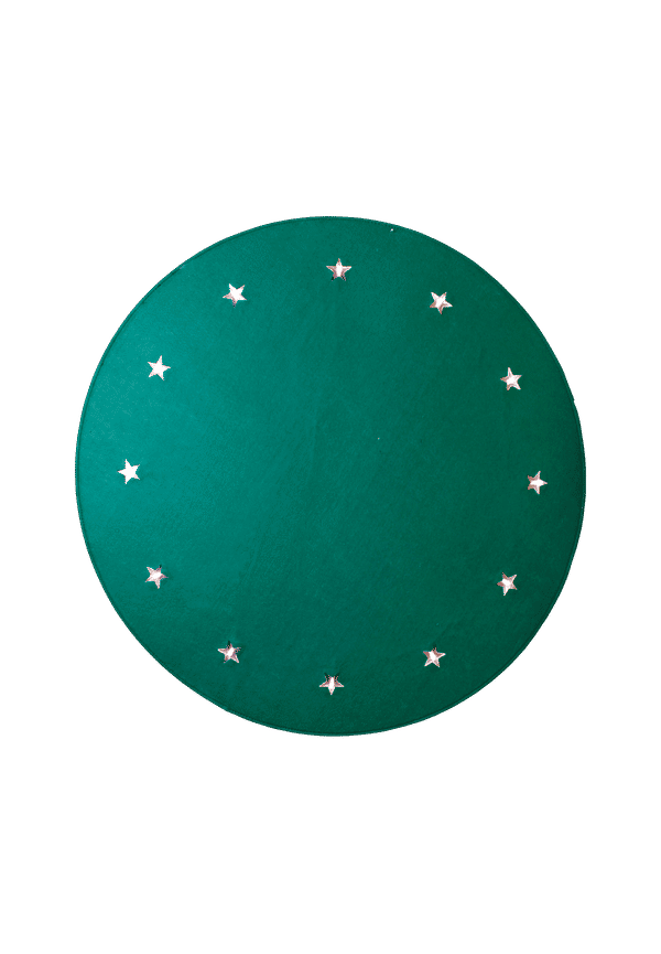 Grön Star Trading-julgransmatta i fantastiskt fin modell.