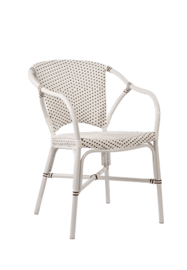 Ikonisk sika design stol i vit färg gjord i aluminium.