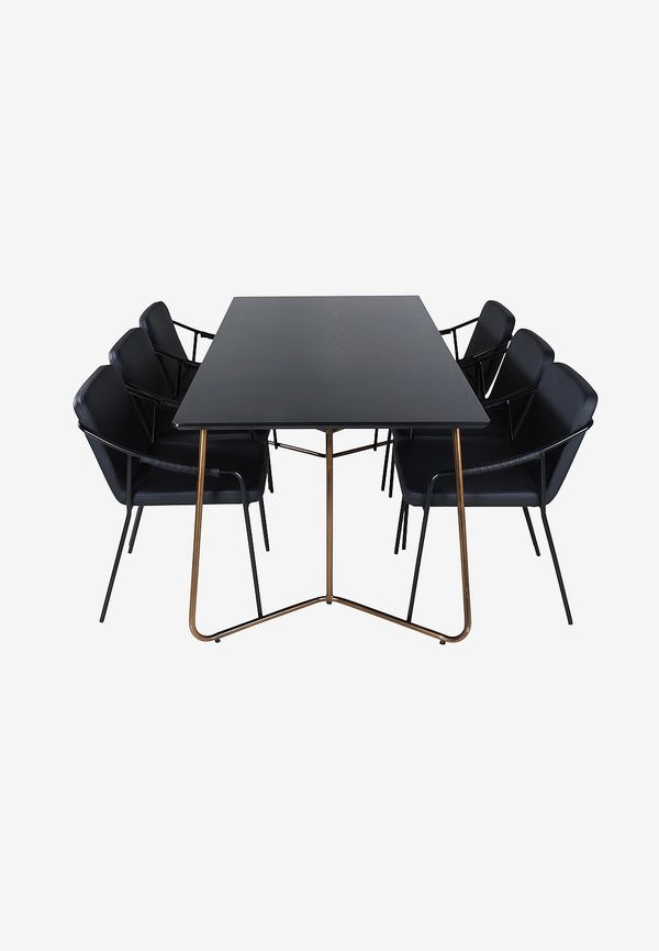 Jättefin venture home bord i svart färg gjord i järn.