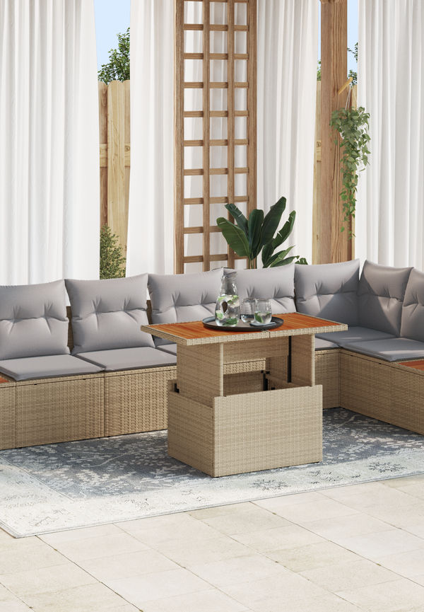 Beige vidaXL-bord i stilriktig modell.