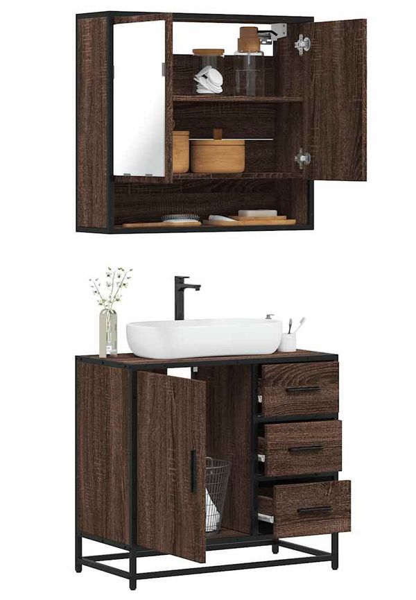 Brun VidaXL badrumsmöbel som passar perfekt till hösten 2025!