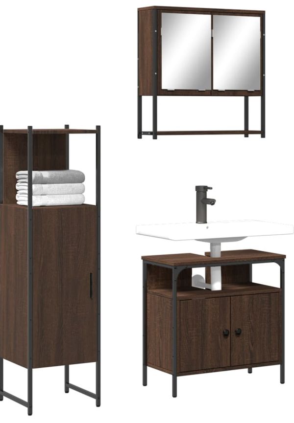 Vacker brun badrumsmöbel 2025 från vidaXL.