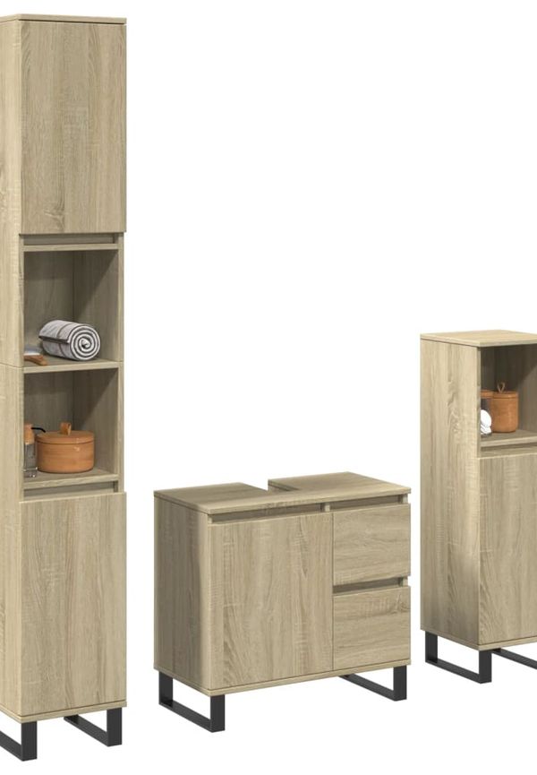 Riktigt fin badrumsmöbel i ek 2025 från vidaXL.