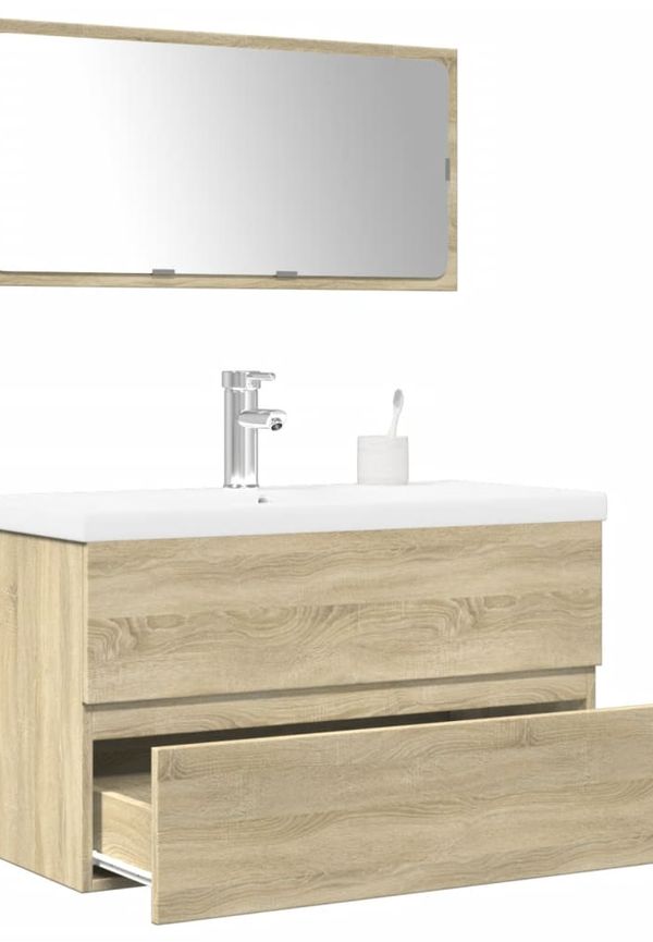 Exklusiv badrumsmöbel i ek i brunt från vidaXL.