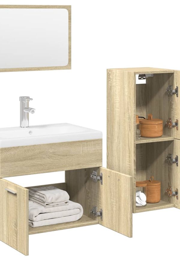 Riktigt trendig vidaxl möbel i brun färg gjord i ek.