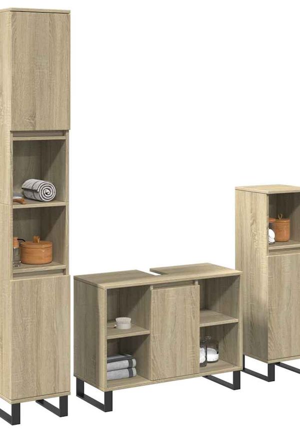 Härlig vidaxl badrumsmöbel i brun färg gjord i ek.