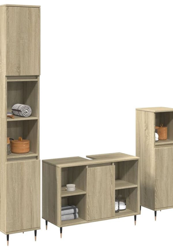 Elegant vidaxl badrumsmöbel i brun färg gjord i järn.