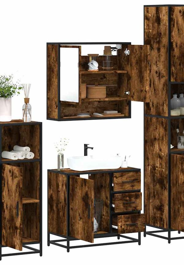 Trendig brun badrumsmöbel 2025 från vidaXL.