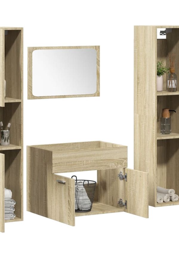 Riktigt trendig badrumsmöbel i ek i brunt från vidaXL.