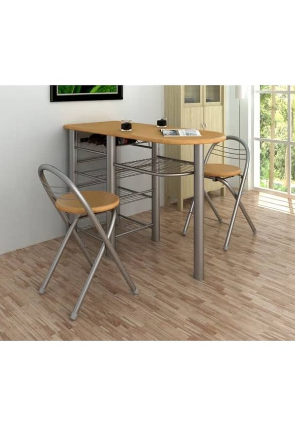 Brun vidaXL-barbord i stilriktig modell.