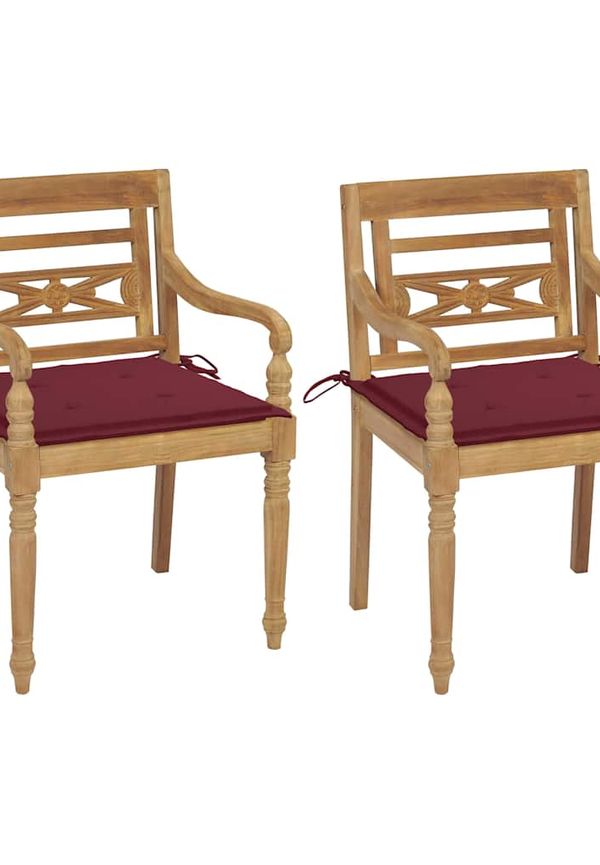 Modern utemöbel i röd färg gjord i teak.