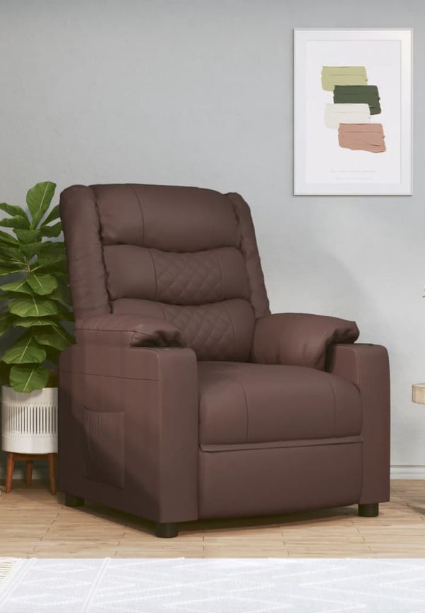 Cool läderfåtölj i brunt från vidaXL.