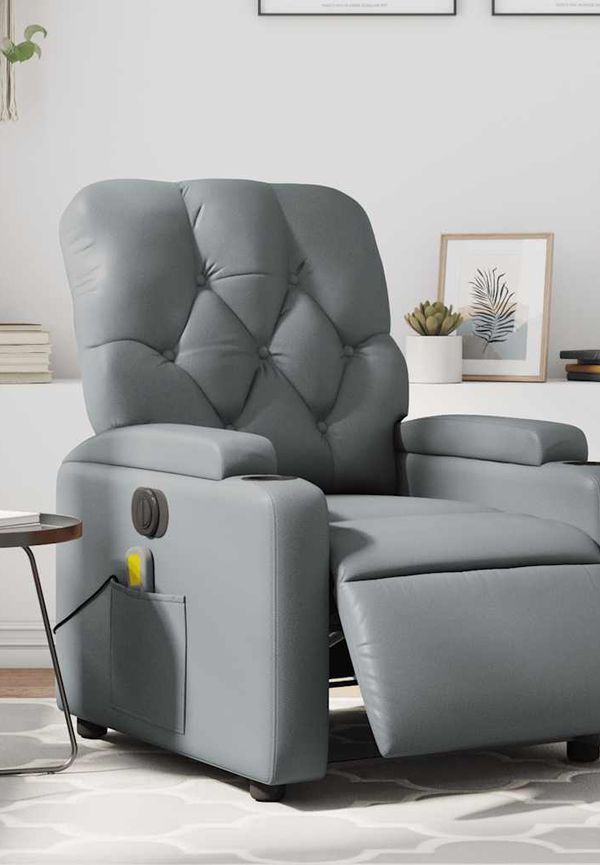 Supersnygg reclinerfåtölj i grått från vidaXL.