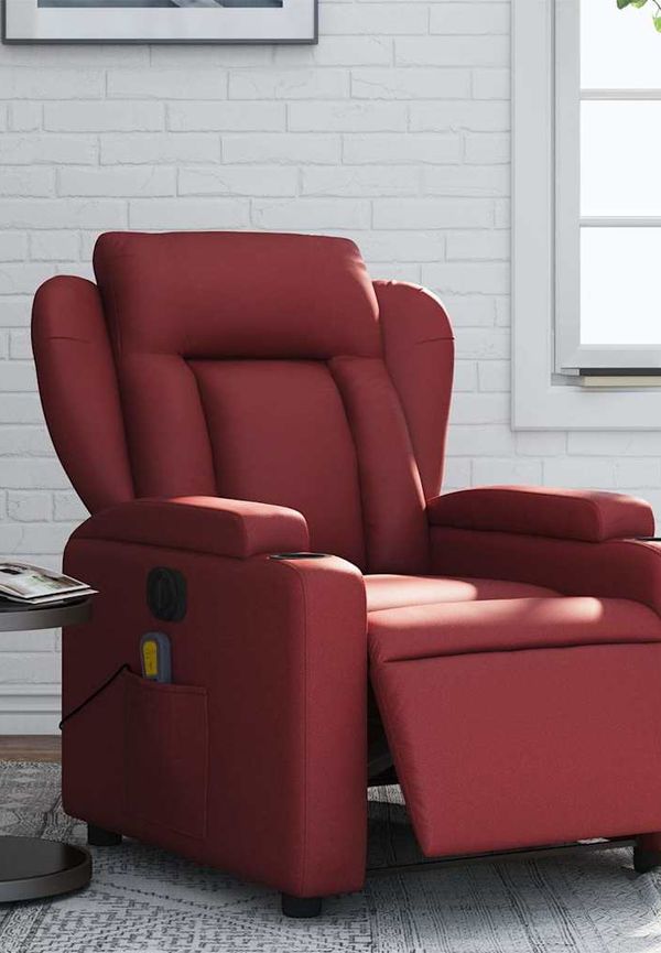 Riktigt trendig bomullsreclinerfåtölj i rött från vidaXL.