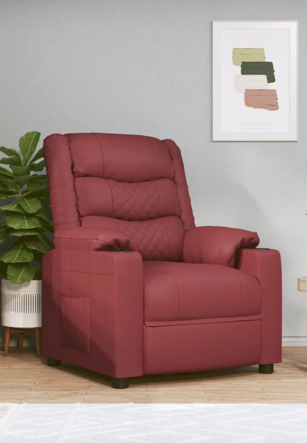 Snygg vidaxl fåtölj i röd färg gjord i bomull.