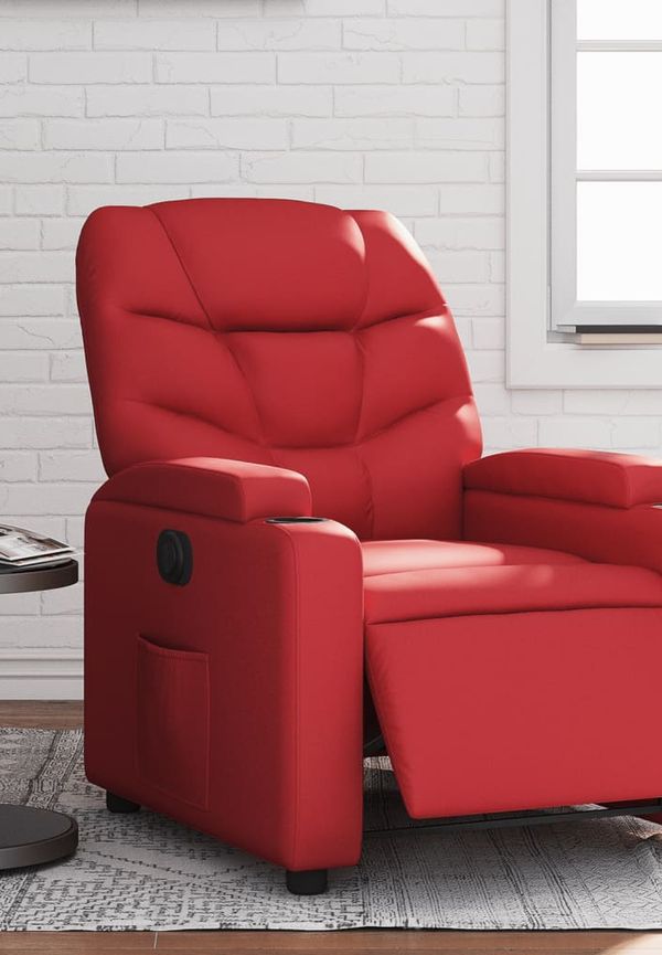 Komfortabel vidaxl reclinerfåtölj i röd färg gjord i bomull.